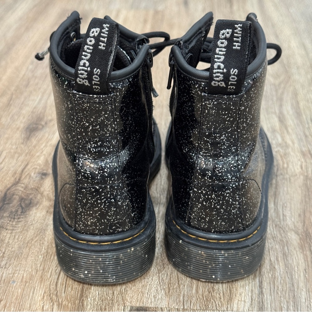 Dr Martens Junior 1460 Lace‎ Up Boots Black Cosmic Glitter AirWair Bouncing US 1 - Picture 5 of 10